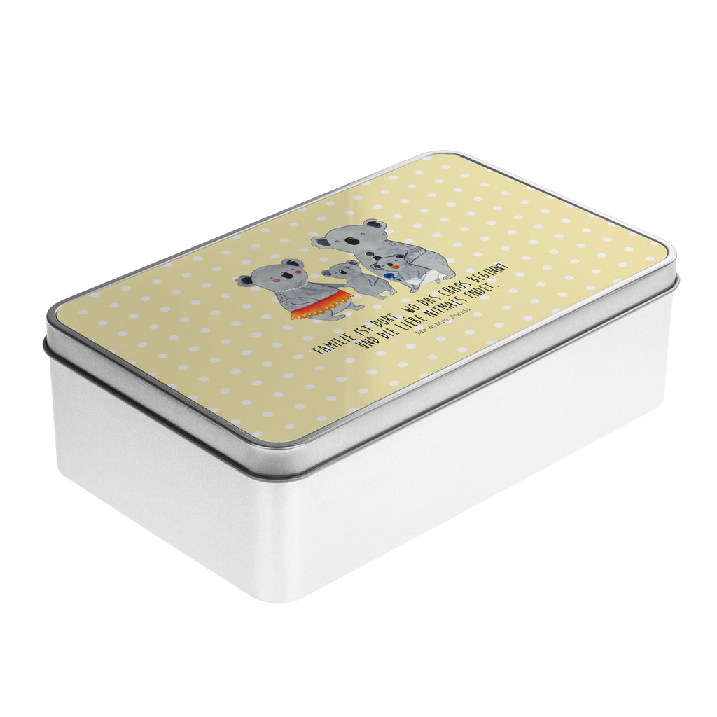 Metalldose rechteckig Koala Familie Blechdose, Metalldose, Blechbox, Container, Keksdose, Vorratsdose, Vorratsbox, Döschen, Versperbox, Vesperdose, Aufbewahrungsdose, Aufbewahrungsbox, Aluminiumdose, Dose, Familie, Vatertag, Muttertag, Bruder, Schwester, Mama, Papa, Oma, Opa, Koala, Koalas, Family, Kinder, Geschwister, Familienleben