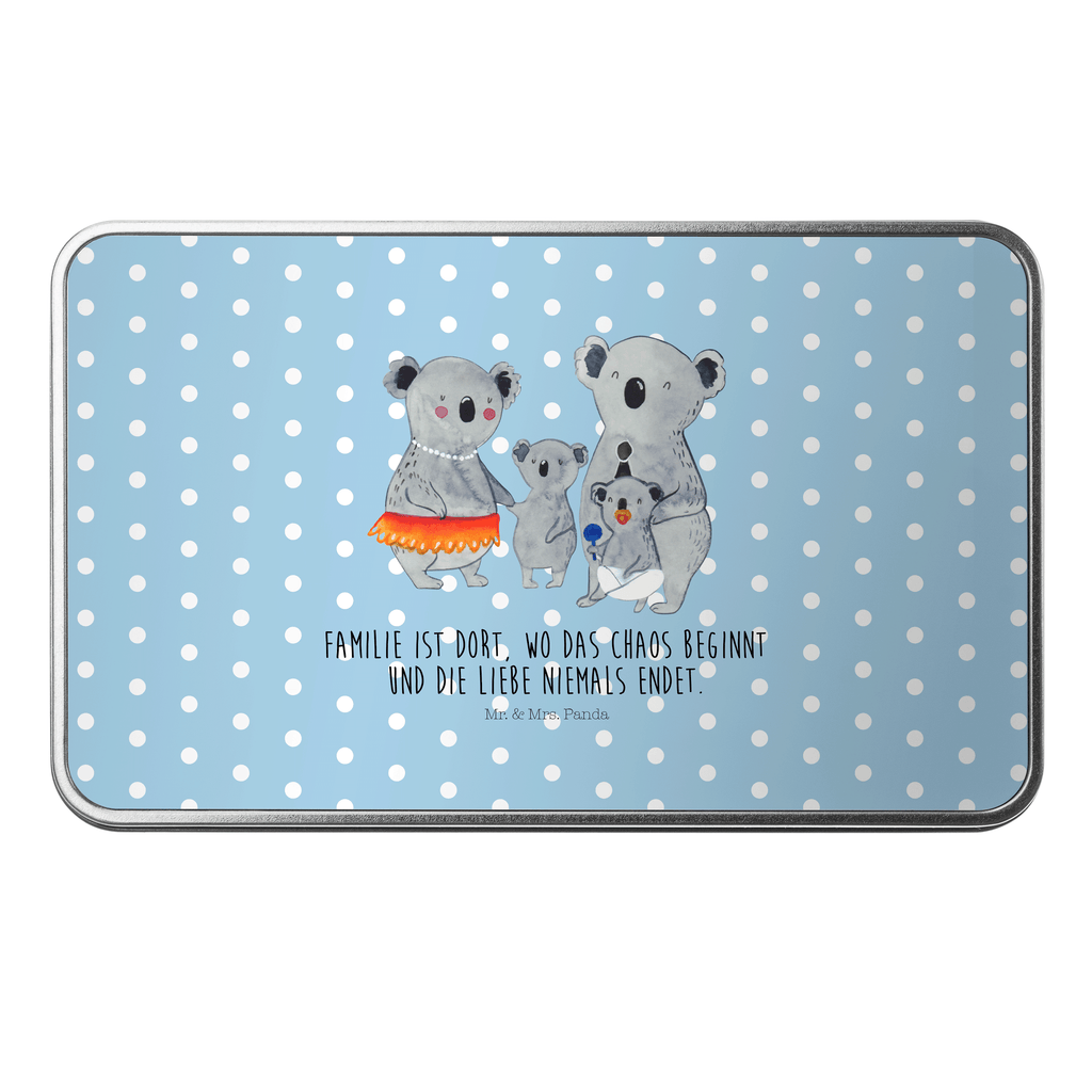 Metalldose rechteckig Koala Familie Blechdose, Metalldose, Blechbox, Container, Keksdose, Vorratsdose, Vorratsbox, Döschen, Versperbox, Vesperdose, Aufbewahrungsdose, Aufbewahrungsbox, Aluminiumdose, Dose, Familie, Vatertag, Muttertag, Bruder, Schwester, Mama, Papa, Oma, Opa, Koala, Koalas, Family, Kinder, Geschwister, Familienleben