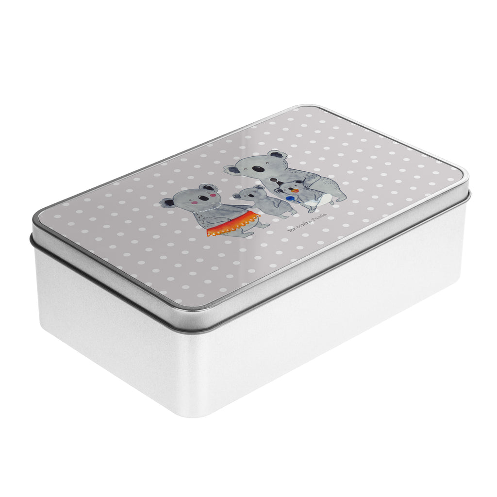 Metalldose rechteckig Koala Familie Blechdose, Metalldose, Blechbox, Container, Keksdose, Vorratsdose, Vorratsbox, Döschen, Versperbox, Vesperdose, Aufbewahrungsdose, Aufbewahrungsbox, Aluminiumdose, Dose, Familie, Vatertag, Muttertag, Bruder, Schwester, Mama, Papa, Oma, Opa, Koala, Koalas, Family, Kinder, Geschwister, Familienleben