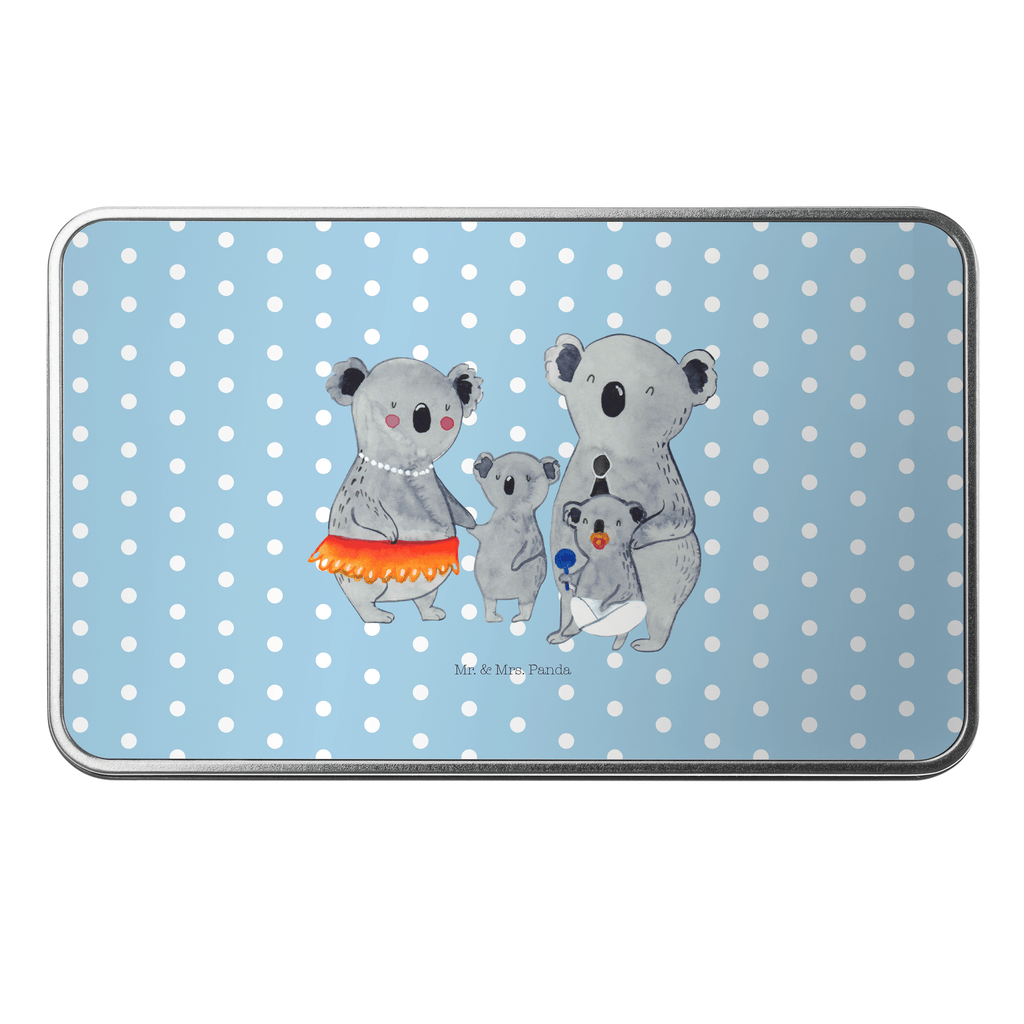 Metalldose rechteckig Koala Familie Blechdose, Metalldose, Blechbox, Container, Keksdose, Vorratsdose, Vorratsbox, Döschen, Versperbox, Vesperdose, Aufbewahrungsdose, Aufbewahrungsbox, Aluminiumdose, Dose, Familie, Vatertag, Muttertag, Bruder, Schwester, Mama, Papa, Oma, Opa, Koala, Koalas, Family, Kinder, Geschwister, Familienleben