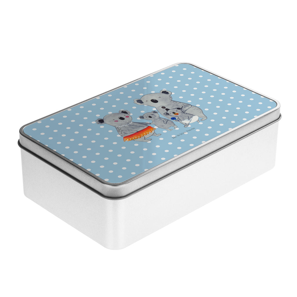 Metalldose rechteckig Koala Familie Blechdose, Metalldose, Blechbox, Container, Keksdose, Vorratsdose, Vorratsbox, Döschen, Versperbox, Vesperdose, Aufbewahrungsdose, Aufbewahrungsbox, Aluminiumdose, Dose, Familie, Vatertag, Muttertag, Bruder, Schwester, Mama, Papa, Oma, Opa, Koala, Koalas, Family, Kinder, Geschwister, Familienleben