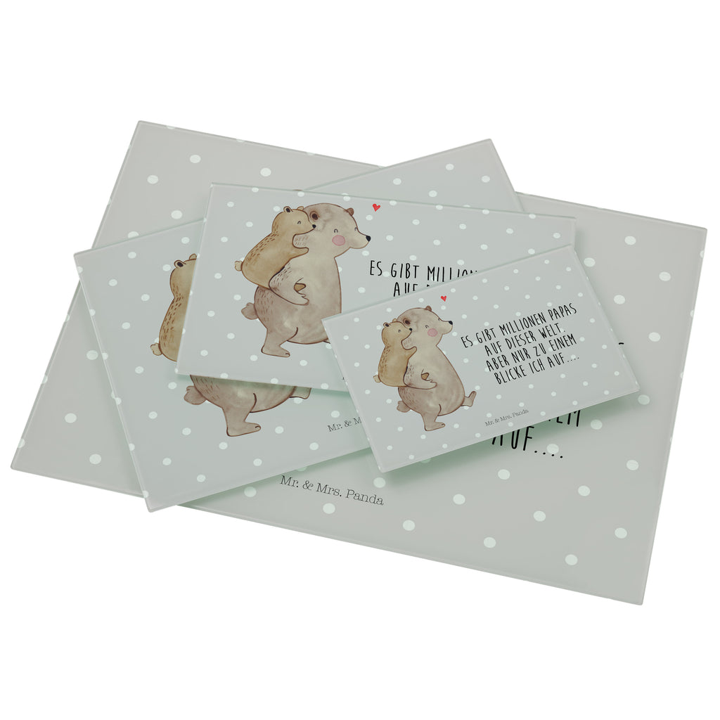 Medium Glas Schneidbrett Papa Bär Glasschneidebrett, Schneidebrett, Familie, Vatertag, Muttertag, Bruder, Schwester, Mama, Papa, Oma, Opa, Geschenk, Vater, Papi, Vati, Onkel, Geburtstag