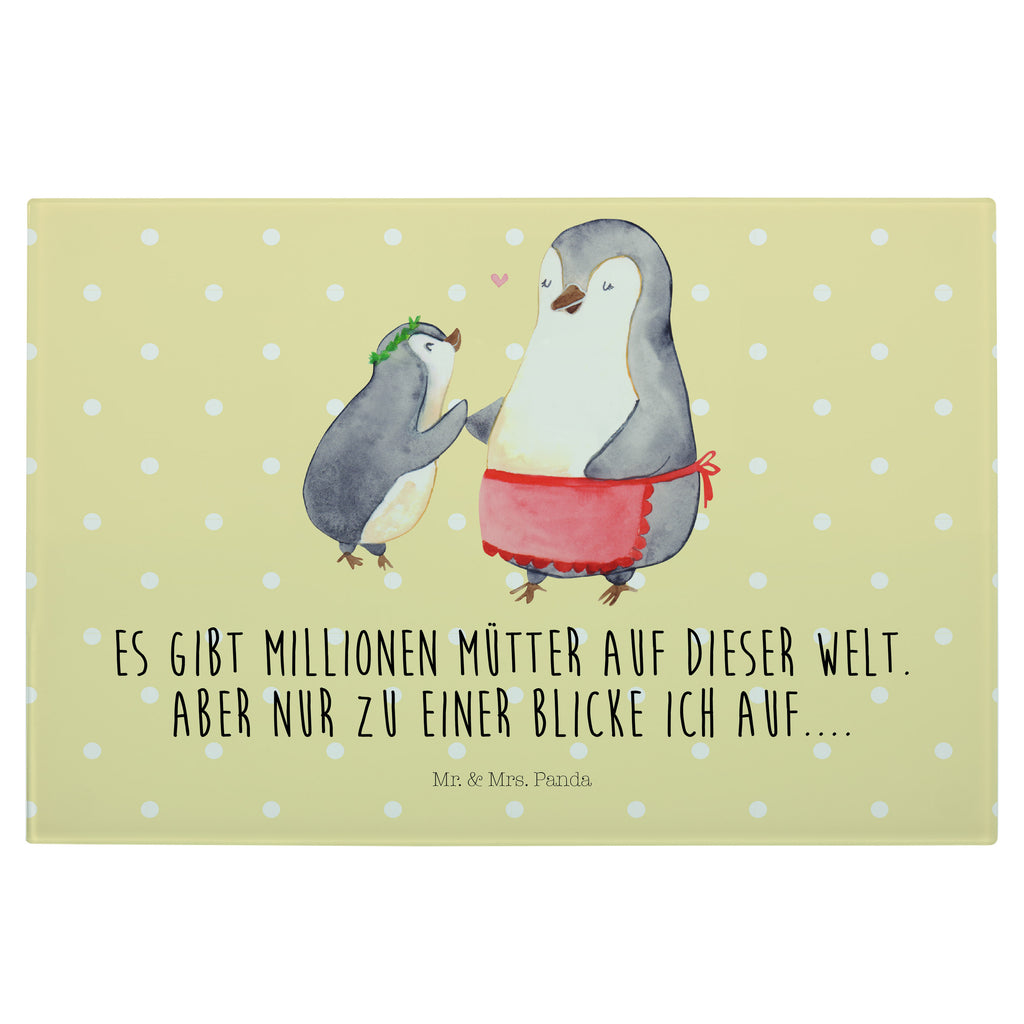 Medium Glas Schneidbrett Pinguin mit Kind Glasschneidebrett, Schneidebrett, Familie, Vatertag, Muttertag, Bruder, Schwester, Mama, Papa, Oma, Opa, Geschenk, Mami, Mutti, Mutter, Geburststag