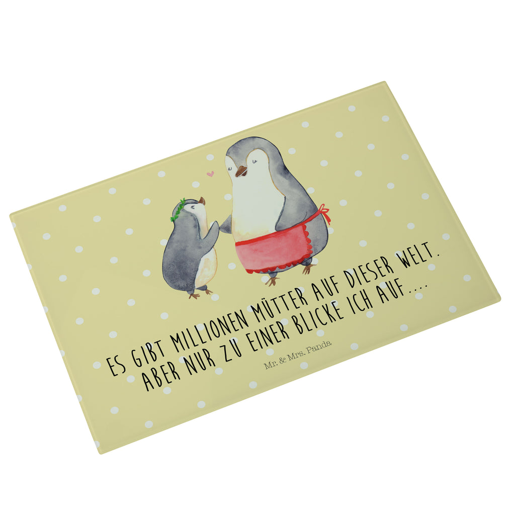 Medium Glas Schneidbrett Pinguin mit Kind Glasschneidebrett, Schneidebrett, Familie, Vatertag, Muttertag, Bruder, Schwester, Mama, Papa, Oma, Opa, Geschenk, Mami, Mutti, Mutter, Geburststag