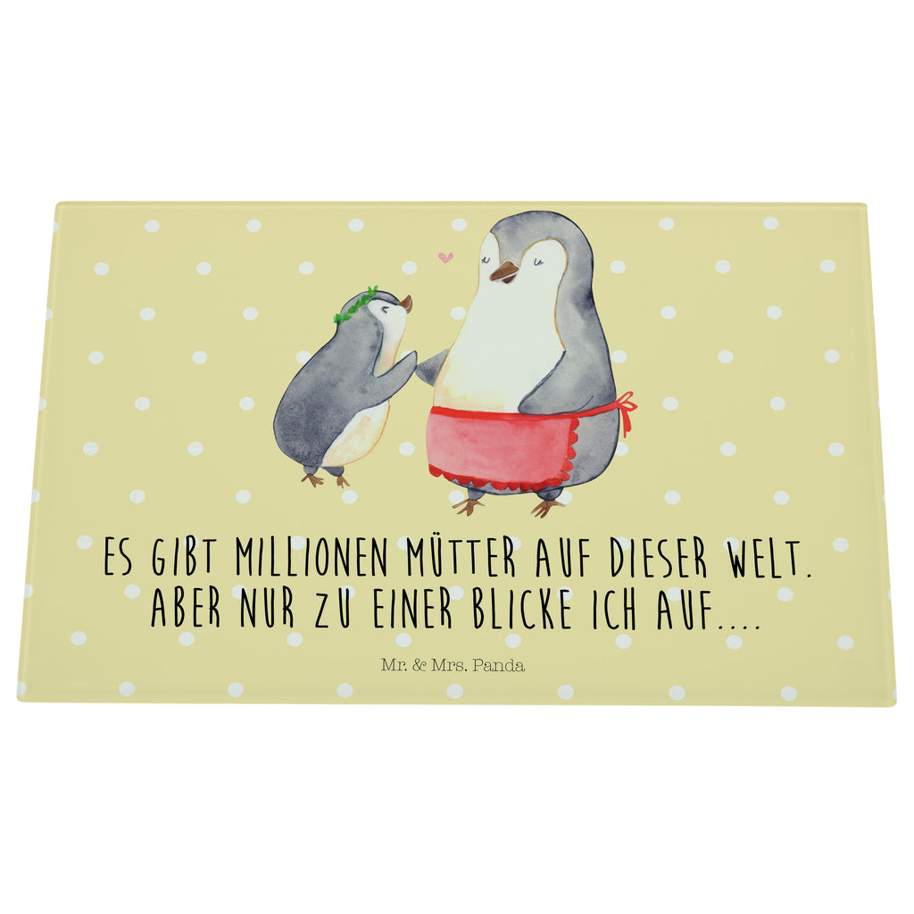 Medium Glas Schneidbrett Pinguin mit Kind Glasschneidebrett, Schneidebrett, Familie, Vatertag, Muttertag, Bruder, Schwester, Mama, Papa, Oma, Opa, Geschenk, Mami, Mutti, Mutter, Geburststag