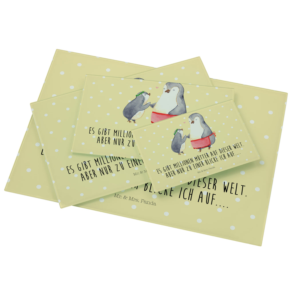 Medium Glas Schneidbrett Pinguin mit Kind Glasschneidebrett, Schneidebrett, Familie, Vatertag, Muttertag, Bruder, Schwester, Mama, Papa, Oma, Opa, Geschenk, Mami, Mutti, Mutter, Geburststag