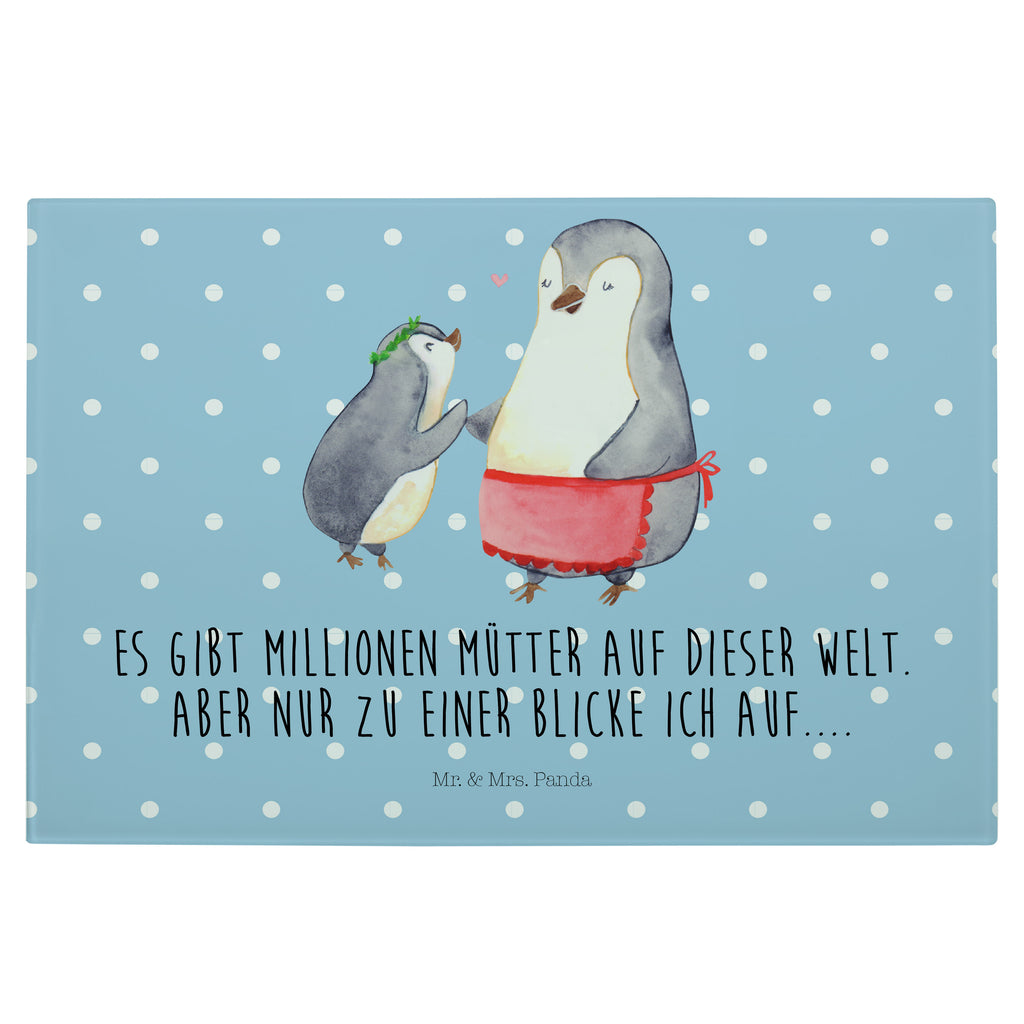 Medium Glas Schneidbrett Pinguin mit Kind Glasschneidebrett, Schneidebrett, Familie, Vatertag, Muttertag, Bruder, Schwester, Mama, Papa, Oma, Opa, Geschenk, Mami, Mutti, Mutter, Geburststag