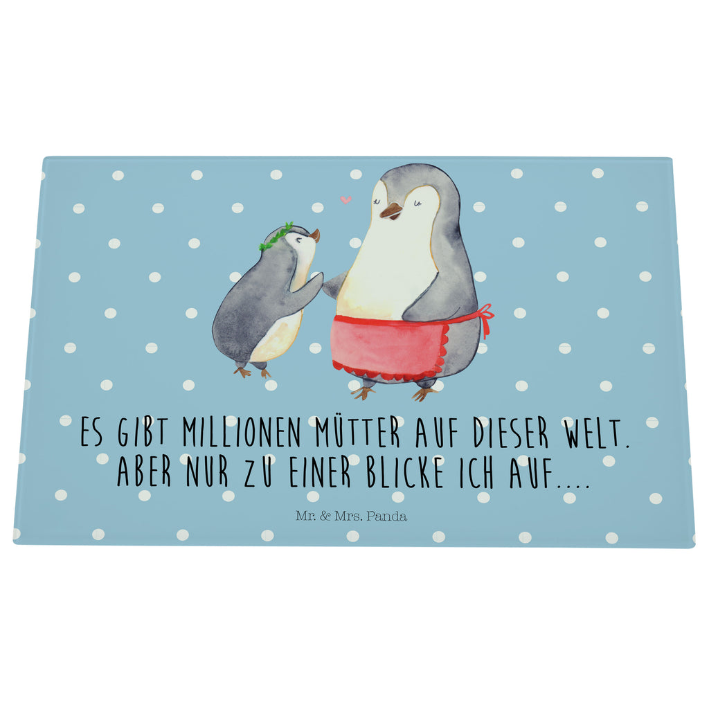 Medium Glas Schneidbrett Pinguin mit Kind Glasschneidebrett, Schneidebrett, Familie, Vatertag, Muttertag, Bruder, Schwester, Mama, Papa, Oma, Opa, Geschenk, Mami, Mutti, Mutter, Geburststag