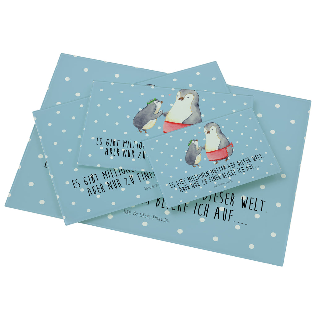 Medium Glas Schneidbrett Pinguin mit Kind Glasschneidebrett, Schneidebrett, Familie, Vatertag, Muttertag, Bruder, Schwester, Mama, Papa, Oma, Opa, Geschenk, Mami, Mutti, Mutter, Geburststag