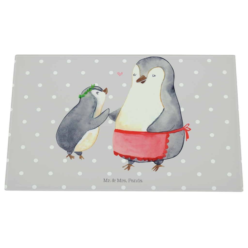 Medium Glas Schneidbrett Pinguin mit Kind Glasschneidebrett, Schneidebrett, Familie, Vatertag, Muttertag, Bruder, Schwester, Mama, Papa, Oma, Opa, Geschenk, Mami, Mutti, Mutter, Geburststag