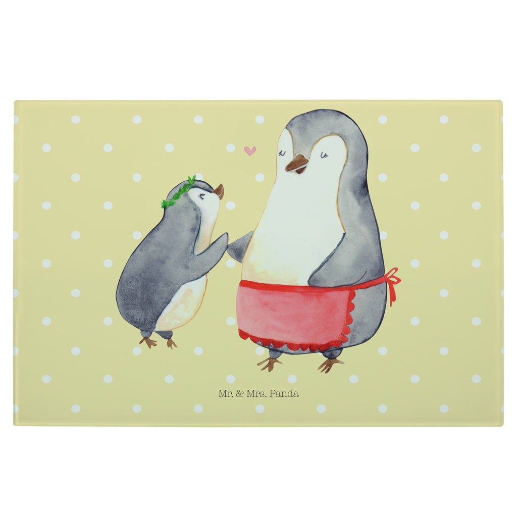 Medium Glas Schneidbrett Pinguin mit Kind Glasschneidebrett, Schneidebrett, Familie, Vatertag, Muttertag, Bruder, Schwester, Mama, Papa, Oma, Opa, Geschenk, Mami, Mutti, Mutter, Geburststag