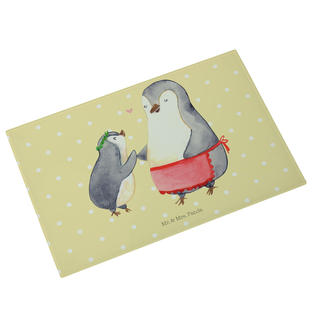 Medium Glas Schneidbrett Pinguin mit Kind Glasschneidebrett, Schneidebrett, Familie, Vatertag, Muttertag, Bruder, Schwester, Mama, Papa, Oma, Opa, Geschenk, Mami, Mutti, Mutter, Geburststag