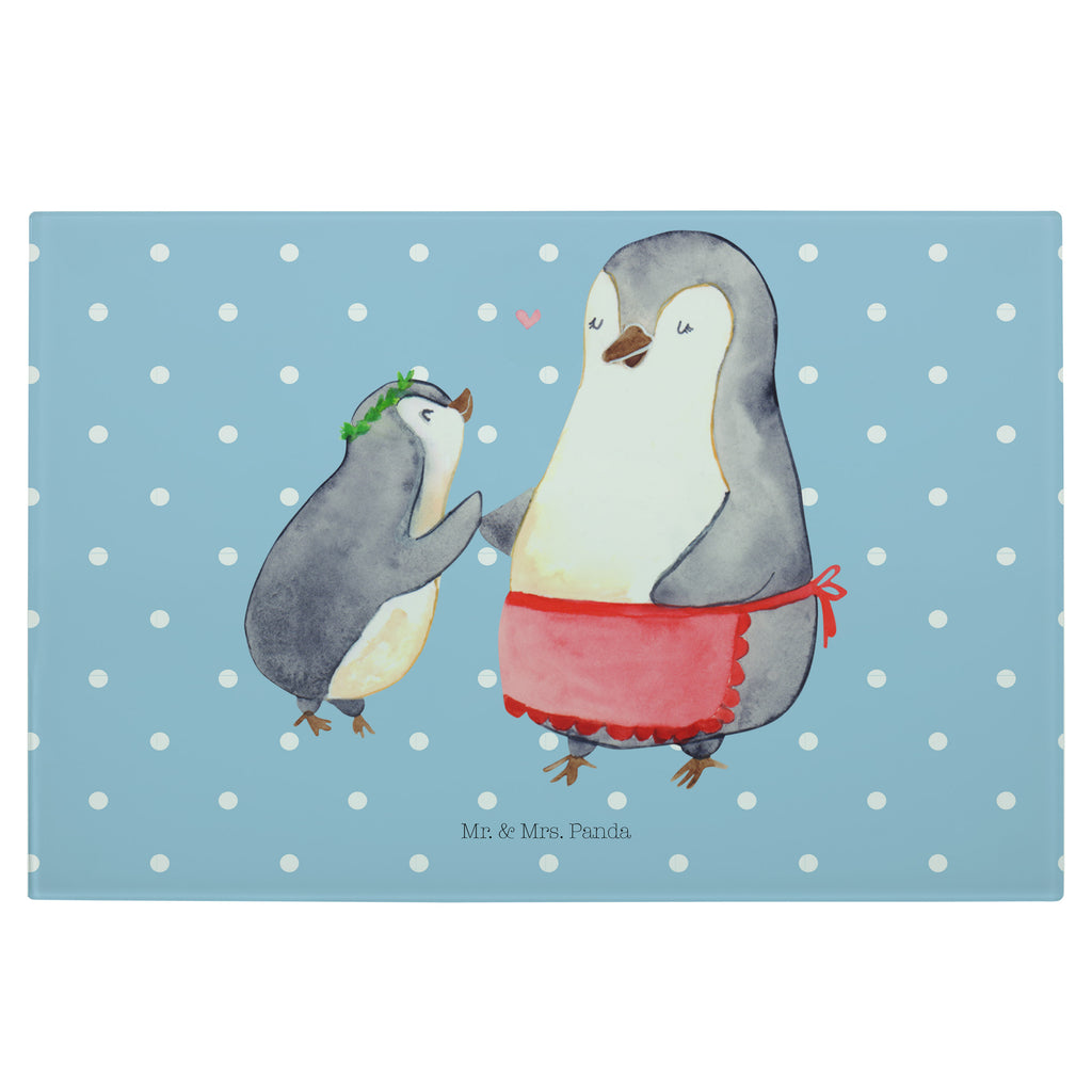 Medium Glas Schneidbrett Pinguin mit Kind Glasschneidebrett, Schneidebrett, Familie, Vatertag, Muttertag, Bruder, Schwester, Mama, Papa, Oma, Opa, Geschenk, Mami, Mutti, Mutter, Geburststag