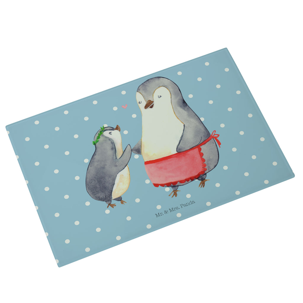 Medium Glas Schneidbrett Pinguin mit Kind Glasschneidebrett, Schneidebrett, Familie, Vatertag, Muttertag, Bruder, Schwester, Mama, Papa, Oma, Opa, Geschenk, Mami, Mutti, Mutter, Geburststag