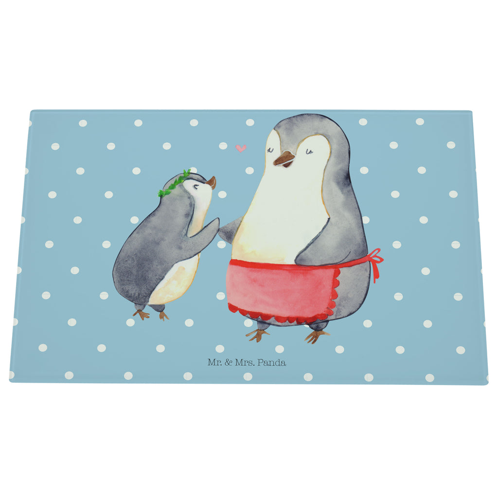 Medium Glas Schneidbrett Pinguin mit Kind Glasschneidebrett, Schneidebrett, Familie, Vatertag, Muttertag, Bruder, Schwester, Mama, Papa, Oma, Opa, Geschenk, Mami, Mutti, Mutter, Geburststag