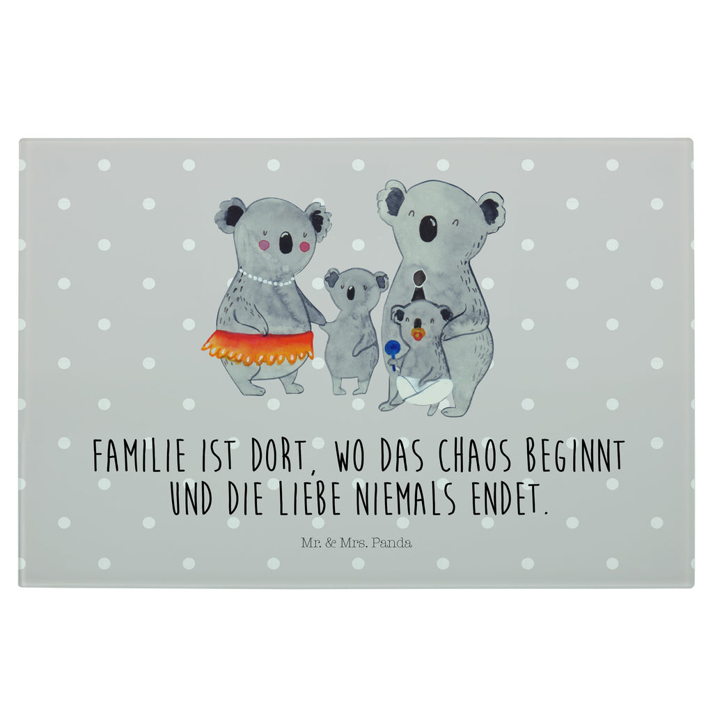Medium Glas Schneidbrett Koala Familie Glasschneidebrett, Schneidebrett, Familie, Vatertag, Muttertag, Bruder, Schwester, Mama, Papa, Oma, Opa, Koala, Koalas, Family, Kinder, Geschwister, Familienleben