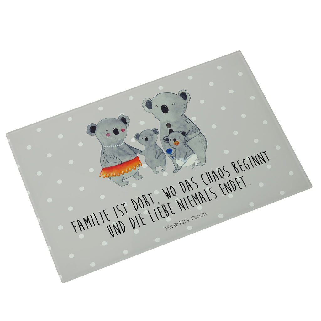 Medium Glas Schneidbrett Koala Familie Glasschneidebrett, Schneidebrett, Familie, Vatertag, Muttertag, Bruder, Schwester, Mama, Papa, Oma, Opa, Koala, Koalas, Family, Kinder, Geschwister, Familienleben