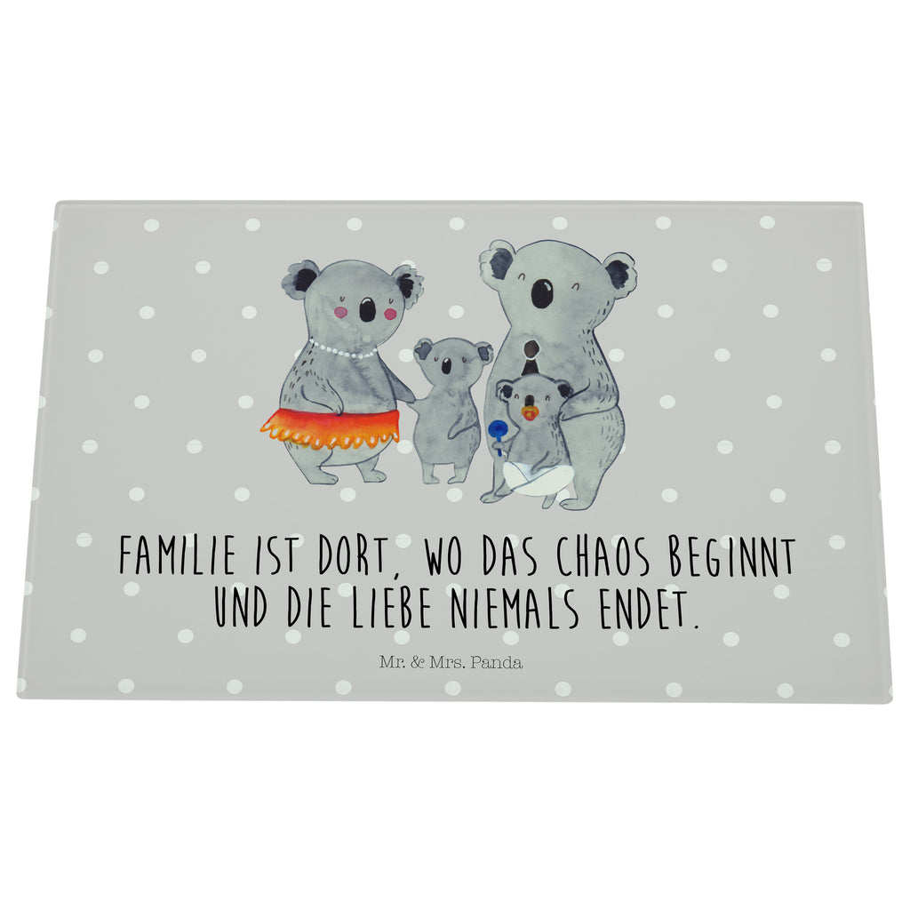 Medium Glas Schneidbrett Koala Familie Glasschneidebrett, Schneidebrett, Familie, Vatertag, Muttertag, Bruder, Schwester, Mama, Papa, Oma, Opa, Koala, Koalas, Family, Kinder, Geschwister, Familienleben
