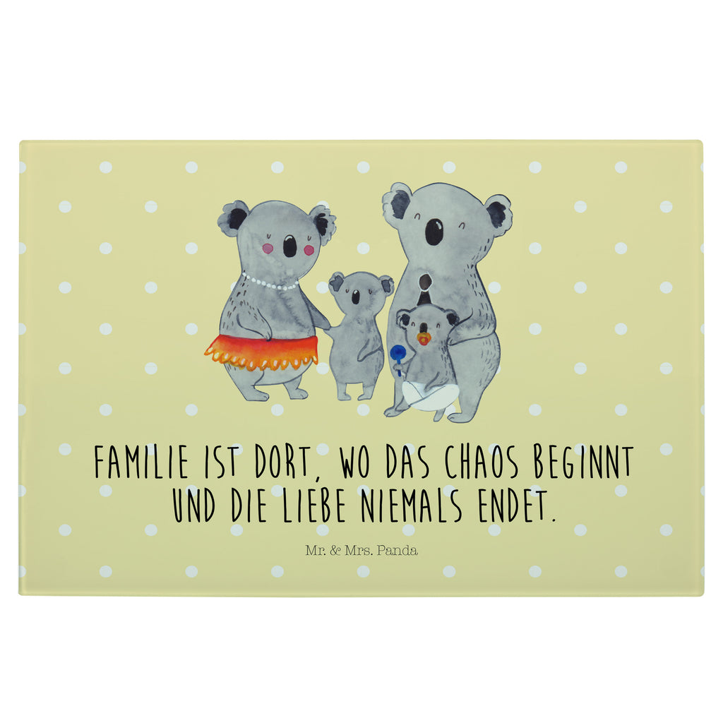 Medium Glas Schneidbrett Koala Familie Glasschneidebrett, Schneidebrett, Familie, Vatertag, Muttertag, Bruder, Schwester, Mama, Papa, Oma, Opa, Koala, Koalas, Family, Kinder, Geschwister, Familienleben