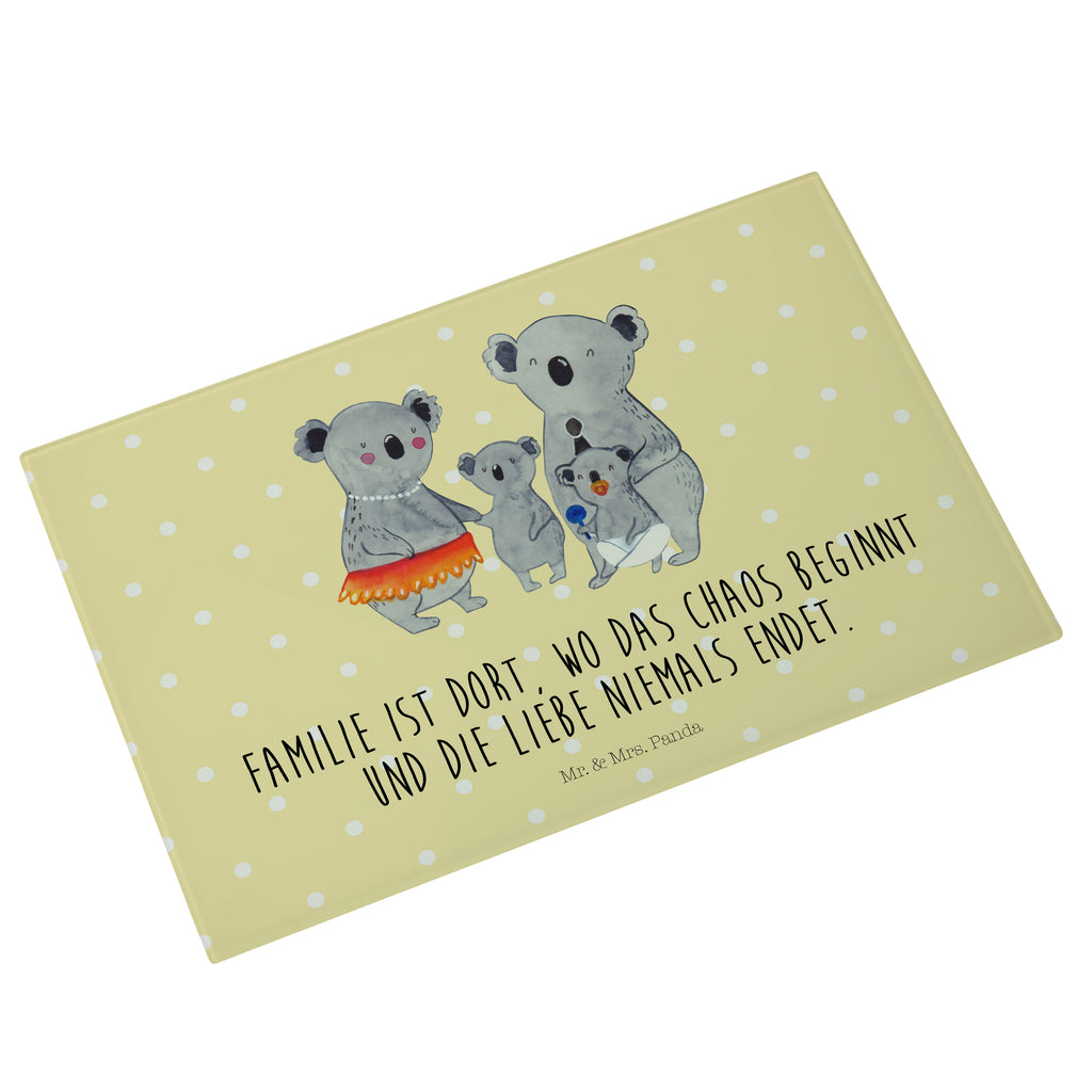 Medium Glas Schneidbrett Koala Familie Glasschneidebrett, Schneidebrett, Familie, Vatertag, Muttertag, Bruder, Schwester, Mama, Papa, Oma, Opa, Koala, Koalas, Family, Kinder, Geschwister, Familienleben