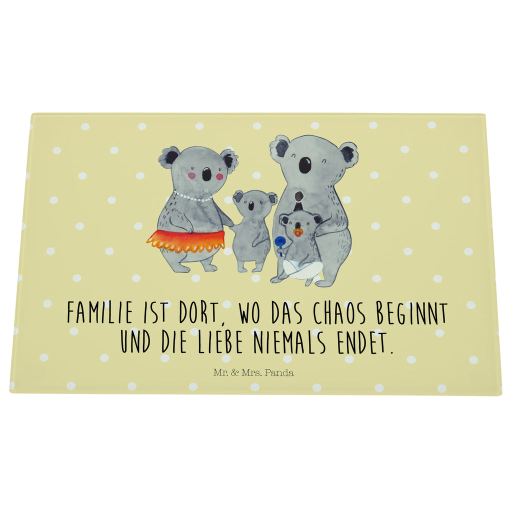 Medium Glas Schneidbrett Koala Familie Glasschneidebrett, Schneidebrett, Familie, Vatertag, Muttertag, Bruder, Schwester, Mama, Papa, Oma, Opa, Koala, Koalas, Family, Kinder, Geschwister, Familienleben