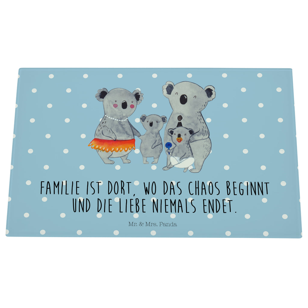 Medium Glas Schneidbrett Koala Familie Glasschneidebrett, Schneidebrett, Familie, Vatertag, Muttertag, Bruder, Schwester, Mama, Papa, Oma, Opa, Koala, Koalas, Family, Kinder, Geschwister, Familienleben