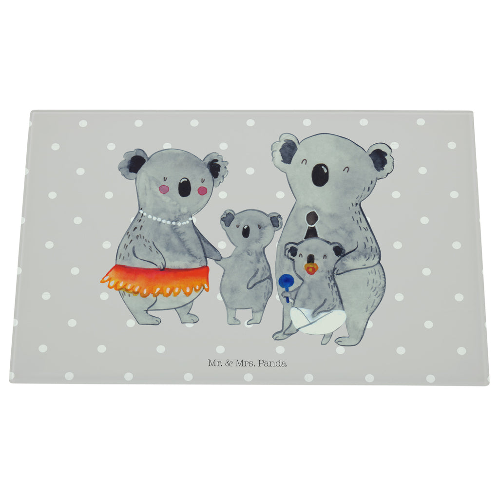 Medium Glas Schneidbrett Koala Familie Glasschneidebrett, Schneidebrett, Familie, Vatertag, Muttertag, Bruder, Schwester, Mama, Papa, Oma, Opa, Koala, Koalas, Family, Kinder, Geschwister, Familienleben