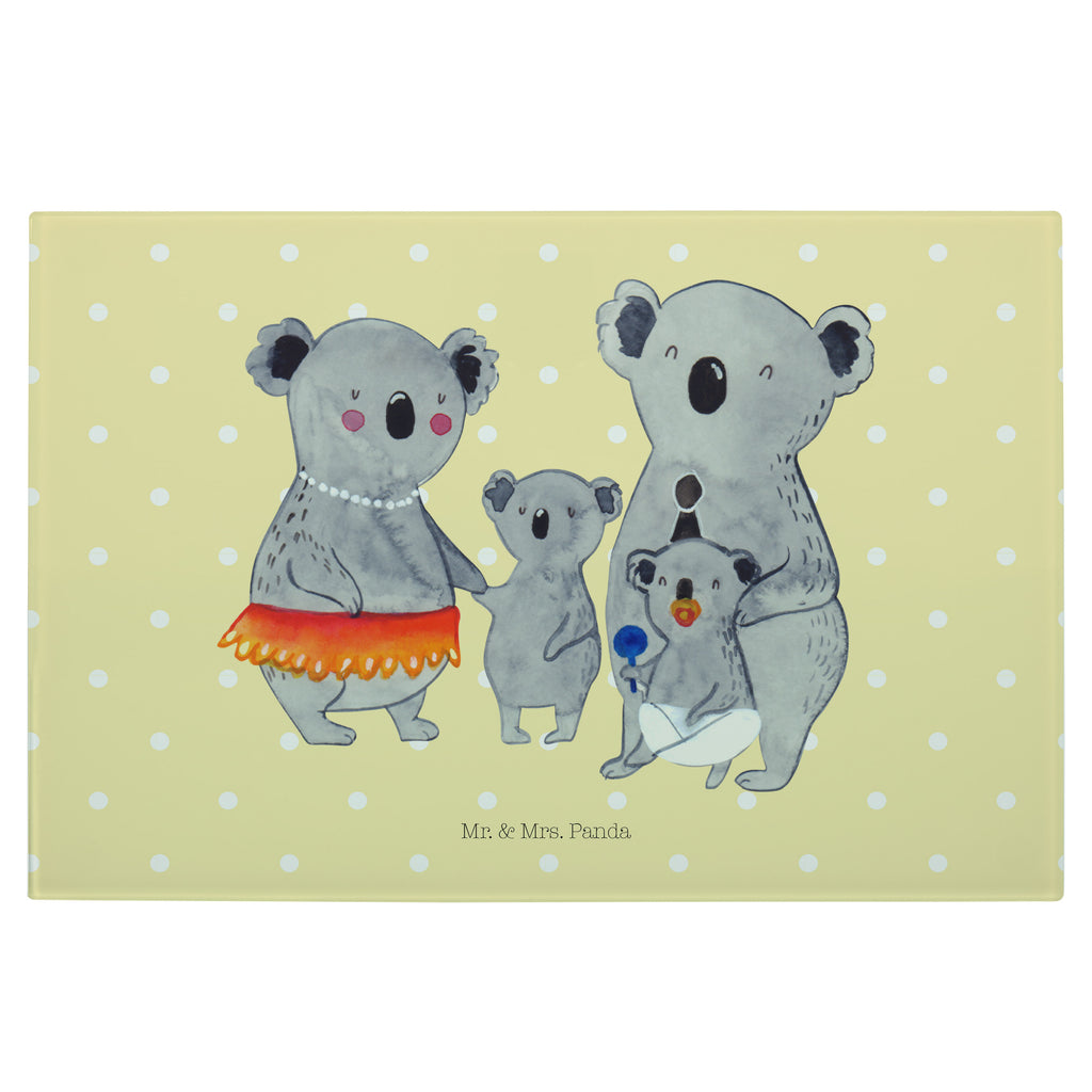 Medium Glas Schneidbrett Koala Familie Glasschneidebrett, Schneidebrett, Familie, Vatertag, Muttertag, Bruder, Schwester, Mama, Papa, Oma, Opa, Koala, Koalas, Family, Kinder, Geschwister, Familienleben