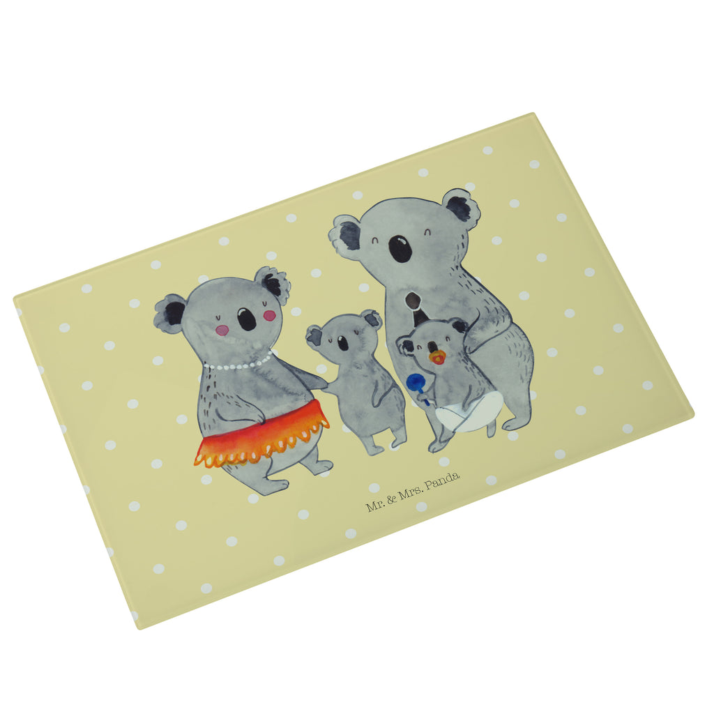 Medium Glas Schneidbrett Koala Familie Glasschneidebrett, Schneidebrett, Familie, Vatertag, Muttertag, Bruder, Schwester, Mama, Papa, Oma, Opa, Koala, Koalas, Family, Kinder, Geschwister, Familienleben