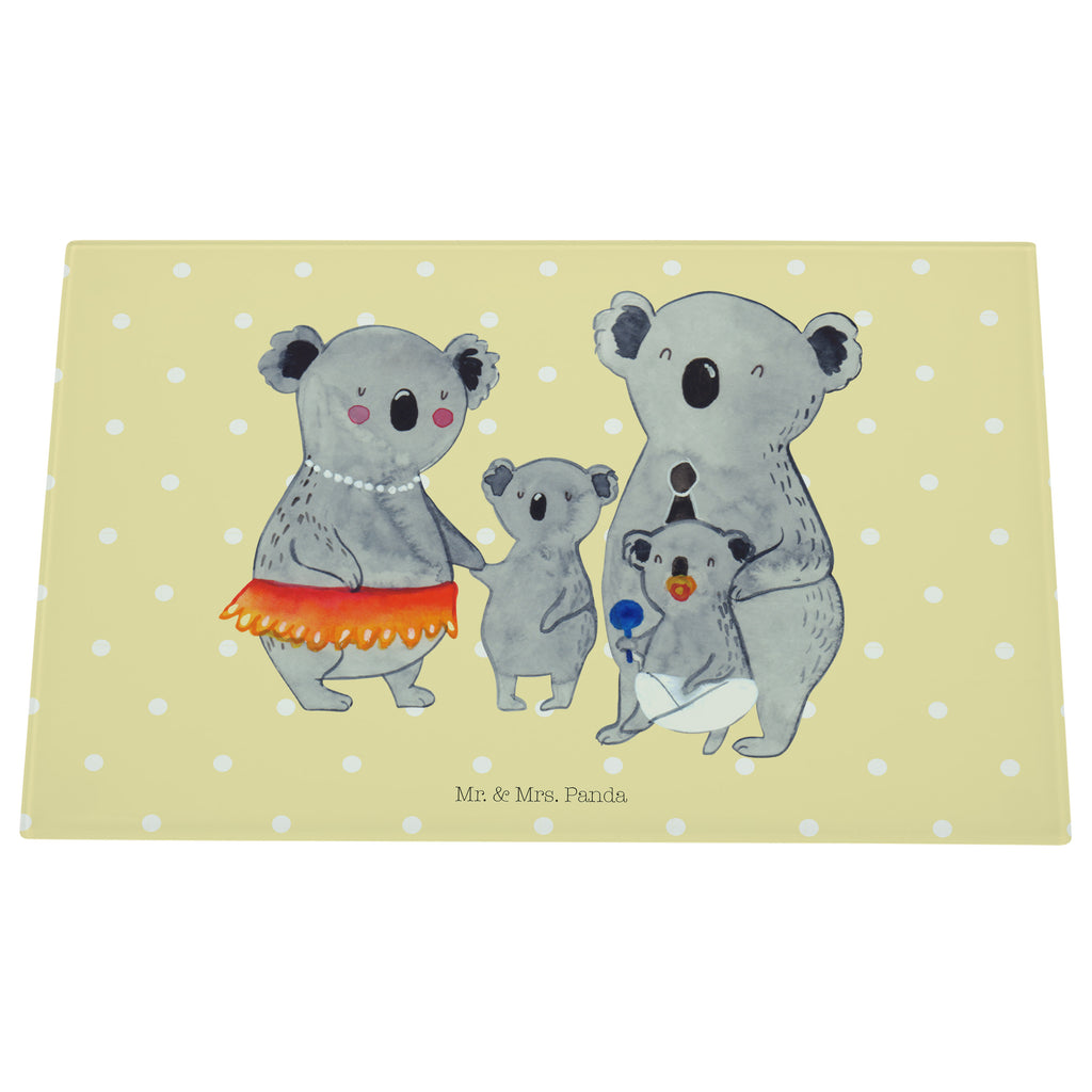 Medium Glas Schneidbrett Koala Familie Glasschneidebrett, Schneidebrett, Familie, Vatertag, Muttertag, Bruder, Schwester, Mama, Papa, Oma, Opa, Koala, Koalas, Family, Kinder, Geschwister, Familienleben