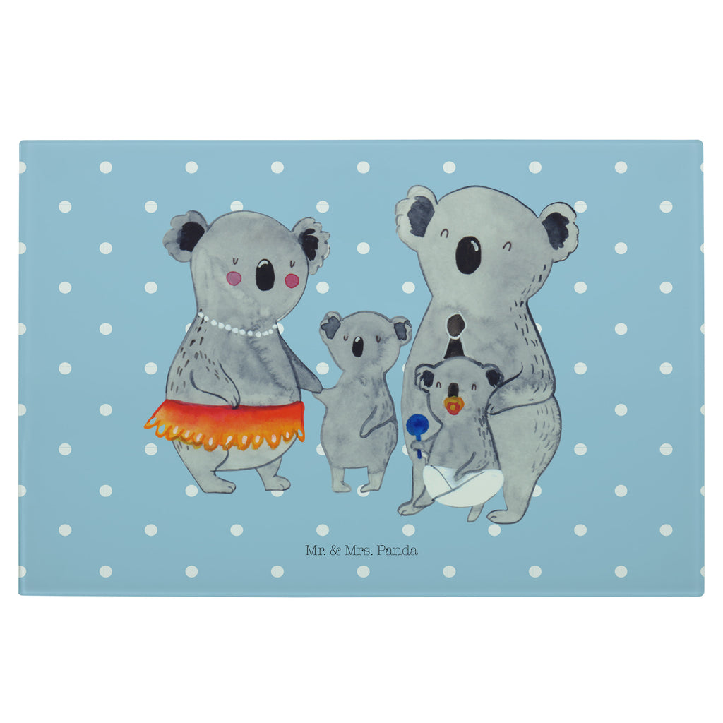 Medium Glas Schneidbrett Koala Familie Glasschneidebrett, Schneidebrett, Familie, Vatertag, Muttertag, Bruder, Schwester, Mama, Papa, Oma, Opa, Koala, Koalas, Family, Kinder, Geschwister, Familienleben