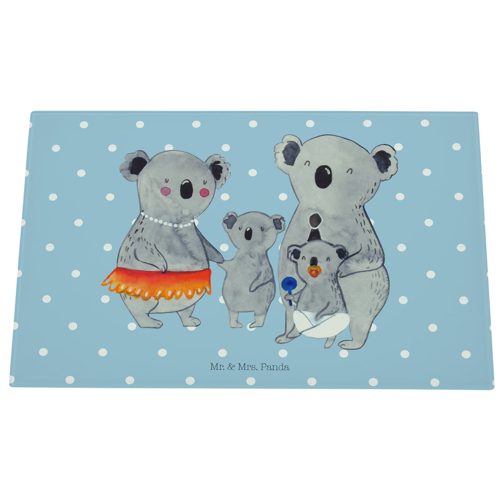 Medium Glas Schneidbrett Koala Familie Glasschneidebrett, Schneidebrett, Familie, Vatertag, Muttertag, Bruder, Schwester, Mama, Papa, Oma, Opa, Koala, Koalas, Family, Kinder, Geschwister, Familienleben