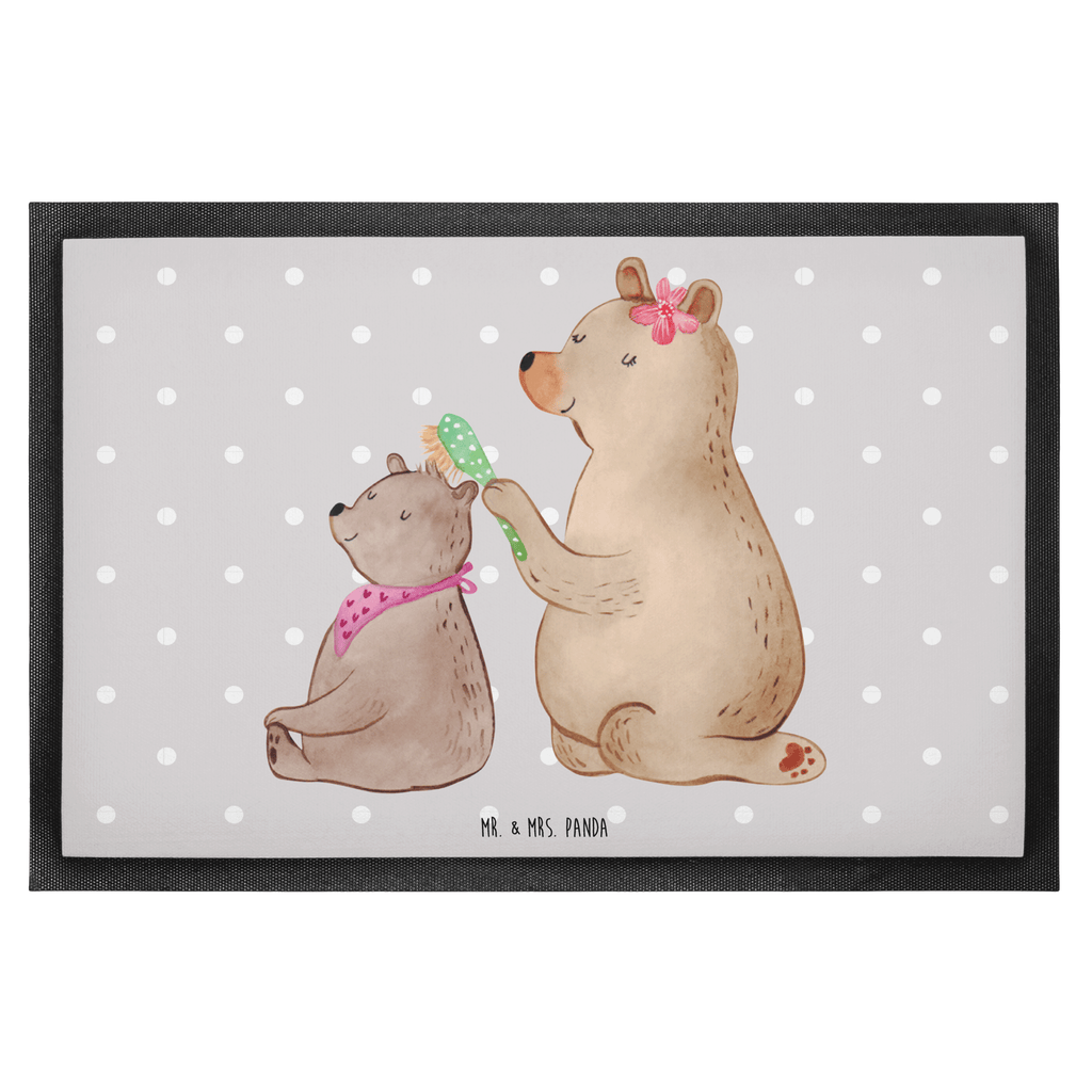Fußmatte Bär mit Kind Geschenk, Muttertag, Mutti, Mama, Mutter Türvorleger, Schmutzmatte, Fußabtreter, Matte, Schmutzfänger, Fußabstreifer, Schmutzfangmatte, Türmatte, Motivfußmatte,  Haustürmatte, Vorleger  Familie, Vatertag, Muttertag, Bruder, Schwester, Mama, Papa, Oma, Opa