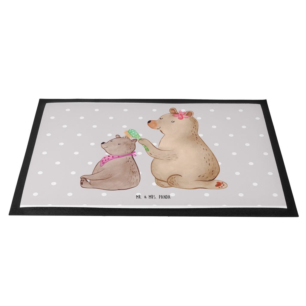 Fußmatte Bär mit Kind Geschenk, Muttertag, Mutti, Mama, Mutter Türvorleger, Schmutzmatte, Fußabtreter, Matte, Schmutzfänger, Fußabstreifer, Schmutzfangmatte, Türmatte, Motivfußmatte,  Haustürmatte, Vorleger  Familie, Vatertag, Muttertag, Bruder, Schwester, Mama, Papa, Oma, Opa