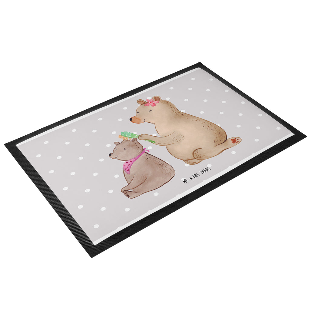 Fußmatte Bär mit Kind Geschenk, Muttertag, Mutti, Mama, Mutter Türvorleger, Schmutzmatte, Fußabtreter, Matte, Schmutzfänger, Fußabstreifer, Schmutzfangmatte, Türmatte, Motivfußmatte,  Haustürmatte, Vorleger  Familie, Vatertag, Muttertag, Bruder, Schwester, Mama, Papa, Oma, Opa