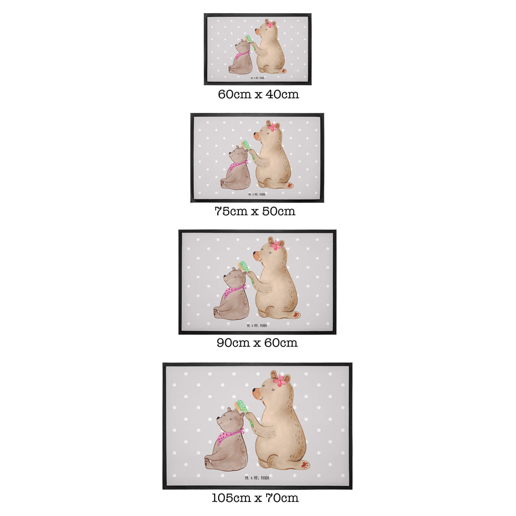 Fußmatte Bär mit Kind Geschenk, Muttertag, Mutti, Mama, Mutter Türvorleger, Schmutzmatte, Fußabtreter, Matte, Schmutzfänger, Fußabstreifer, Schmutzfangmatte, Türmatte, Motivfußmatte,  Haustürmatte, Vorleger  Familie, Vatertag, Muttertag, Bruder, Schwester, Mama, Papa, Oma, Opa