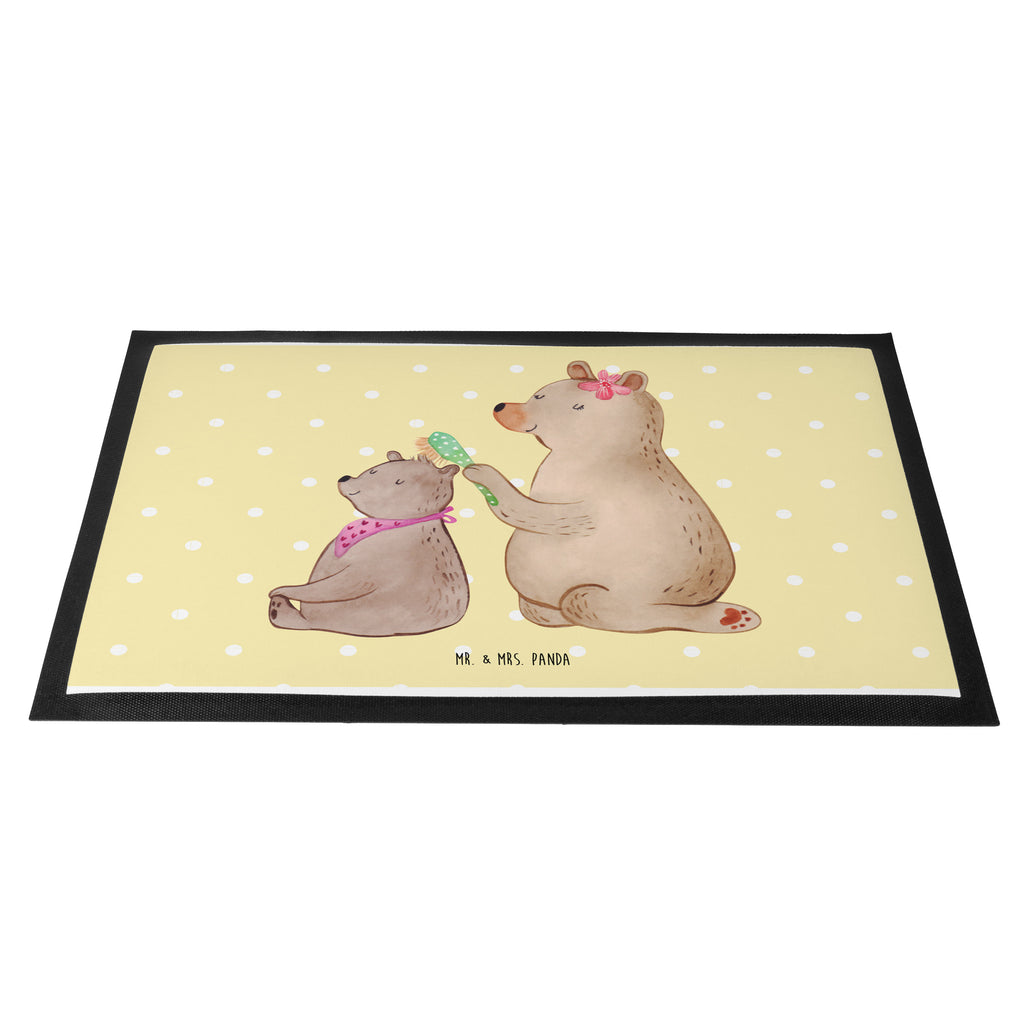 Fußmatte Bär mit Kind Geschenk, Muttertag, Mutti, Mama, Mutter Türvorleger, Schmutzmatte, Fußabtreter, Matte, Schmutzfänger, Fußabstreifer, Schmutzfangmatte, Türmatte, Motivfußmatte,  Haustürmatte, Vorleger  Familie, Vatertag, Muttertag, Bruder, Schwester, Mama, Papa, Oma, Opa