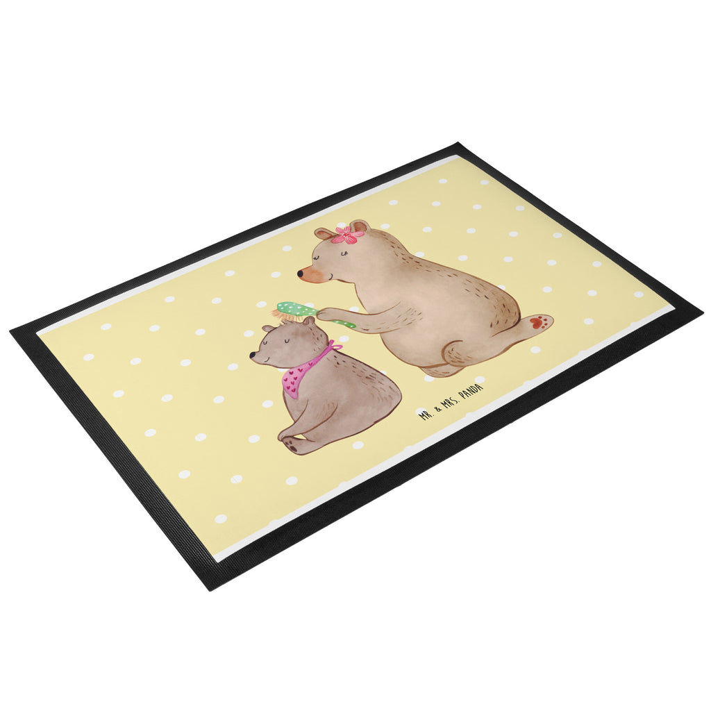 Fußmatte Bär mit Kind Geschenk, Muttertag, Mutti, Mama, Mutter Türvorleger, Schmutzmatte, Fußabtreter, Matte, Schmutzfänger, Fußabstreifer, Schmutzfangmatte, Türmatte, Motivfußmatte,  Haustürmatte, Vorleger  Familie, Vatertag, Muttertag, Bruder, Schwester, Mama, Papa, Oma, Opa