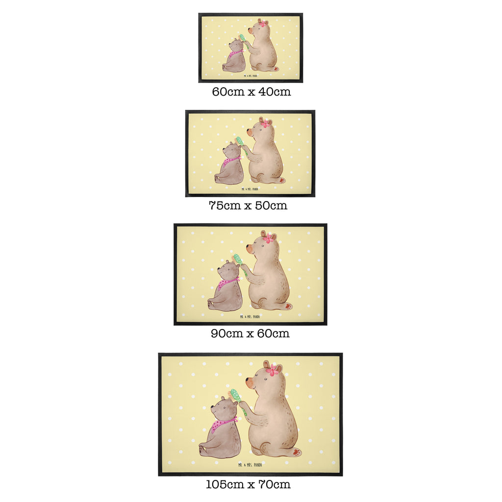 Fußmatte Bär mit Kind Geschenk, Muttertag, Mutti, Mama, Mutter Türvorleger, Schmutzmatte, Fußabtreter, Matte, Schmutzfänger, Fußabstreifer, Schmutzfangmatte, Türmatte, Motivfußmatte,  Haustürmatte, Vorleger  Familie, Vatertag, Muttertag, Bruder, Schwester, Mama, Papa, Oma, Opa