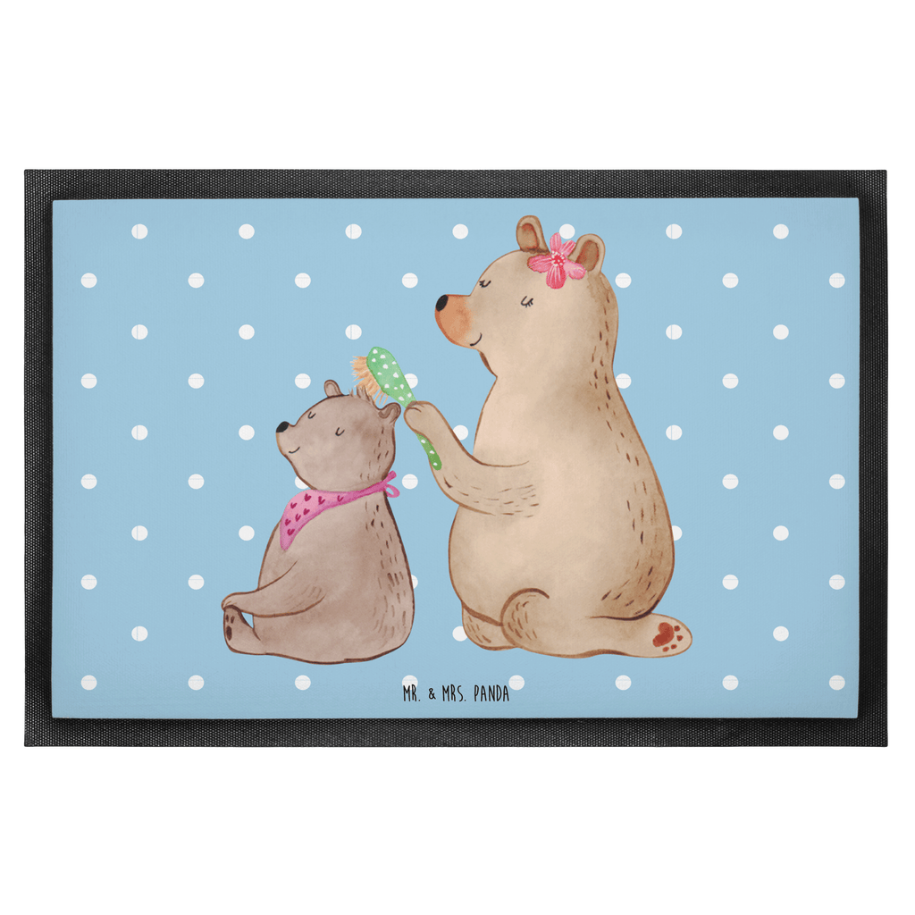 Fußmatte Bär mit Kind Geschenk, Muttertag, Mutti, Mama, Mutter Türvorleger, Schmutzmatte, Fußabtreter, Matte, Schmutzfänger, Fußabstreifer, Schmutzfangmatte, Türmatte, Motivfußmatte,  Haustürmatte, Vorleger  Familie, Vatertag, Muttertag, Bruder, Schwester, Mama, Papa, Oma, Opa