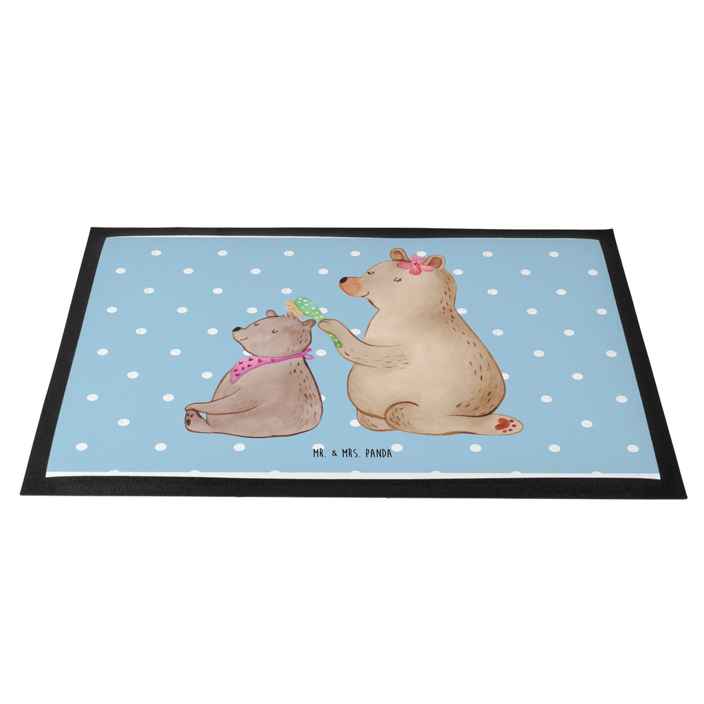 Fußmatte Bär mit Kind Geschenk, Muttertag, Mutti, Mama, Mutter Türvorleger, Schmutzmatte, Fußabtreter, Matte, Schmutzfänger, Fußabstreifer, Schmutzfangmatte, Türmatte, Motivfußmatte,  Haustürmatte, Vorleger  Familie, Vatertag, Muttertag, Bruder, Schwester, Mama, Papa, Oma, Opa