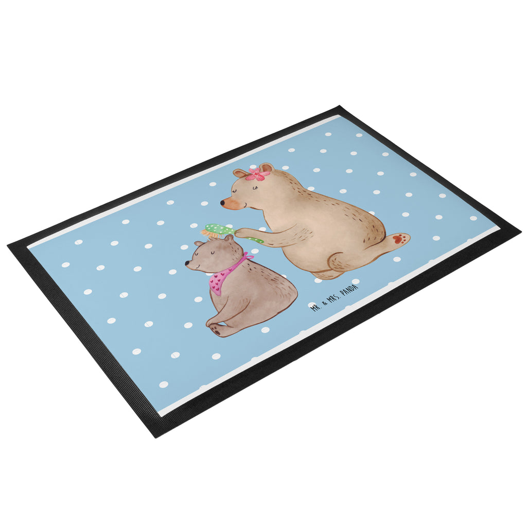 Fußmatte Bär mit Kind Geschenk, Muttertag, Mutti, Mama, Mutter Türvorleger, Schmutzmatte, Fußabtreter, Matte, Schmutzfänger, Fußabstreifer, Schmutzfangmatte, Türmatte, Motivfußmatte,  Haustürmatte, Vorleger  Familie, Vatertag, Muttertag, Bruder, Schwester, Mama, Papa, Oma, Opa