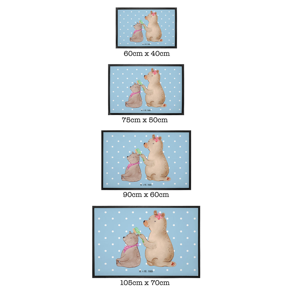 Fußmatte Bär mit Kind Geschenk, Muttertag, Mutti, Mama, Mutter Türvorleger, Schmutzmatte, Fußabtreter, Matte, Schmutzfänger, Fußabstreifer, Schmutzfangmatte, Türmatte, Motivfußmatte,  Haustürmatte, Vorleger  Familie, Vatertag, Muttertag, Bruder, Schwester, Mama, Papa, Oma, Opa