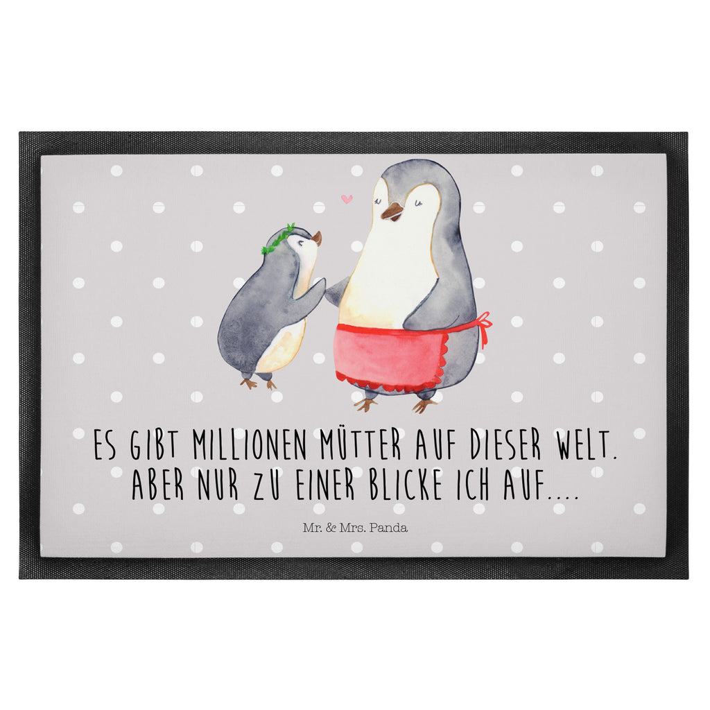 Fußmatte Pinguin mit Kind Geschenk, Muttertag, Mama, Mami, Mutti, Mutter, Geburststag Türvorleger, Schmutzmatte, Fußabtreter, Matte, Schmutzfänger, Fußabstreifer, Schmutzfangmatte, Türmatte, Motivfußmatte,  Haustürmatte, Vorleger  Familie, Vatertag, Muttertag, Bruder, Schwester, Mama, Papa, Oma, Opa