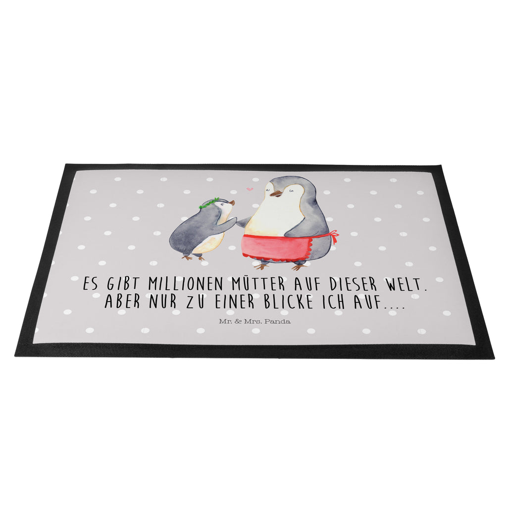 Fußmatte Pinguin mit Kind Geschenk, Muttertag, Mama, Mami, Mutti, Mutter, Geburststag Türvorleger, Schmutzmatte, Fußabtreter, Matte, Schmutzfänger, Fußabstreifer, Schmutzfangmatte, Türmatte, Motivfußmatte,  Haustürmatte, Vorleger  Familie, Vatertag, Muttertag, Bruder, Schwester, Mama, Papa, Oma, Opa