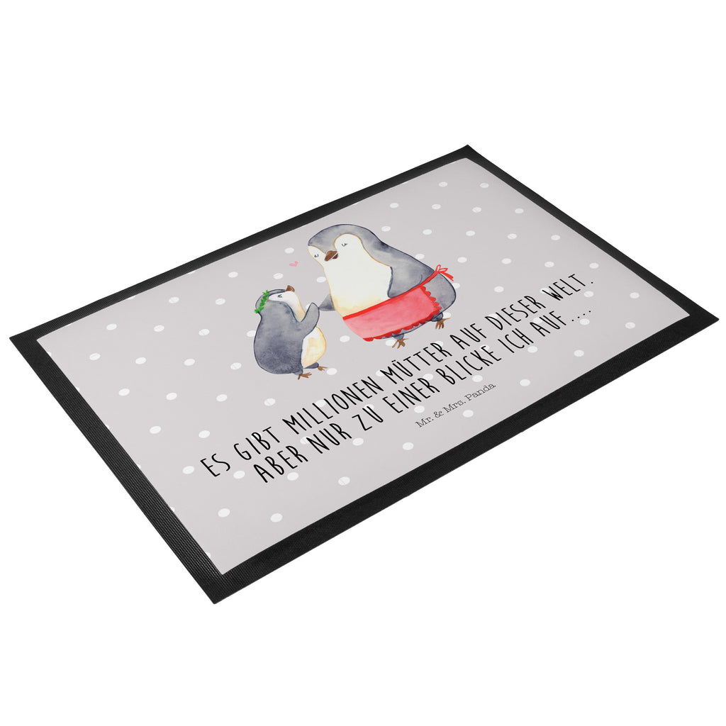 Fußmatte Pinguin mit Kind Geschenk, Muttertag, Mama, Mami, Mutti, Mutter, Geburststag Türvorleger, Schmutzmatte, Fußabtreter, Matte, Schmutzfänger, Fußabstreifer, Schmutzfangmatte, Türmatte, Motivfußmatte,  Haustürmatte, Vorleger  Familie, Vatertag, Muttertag, Bruder, Schwester, Mama, Papa, Oma, Opa