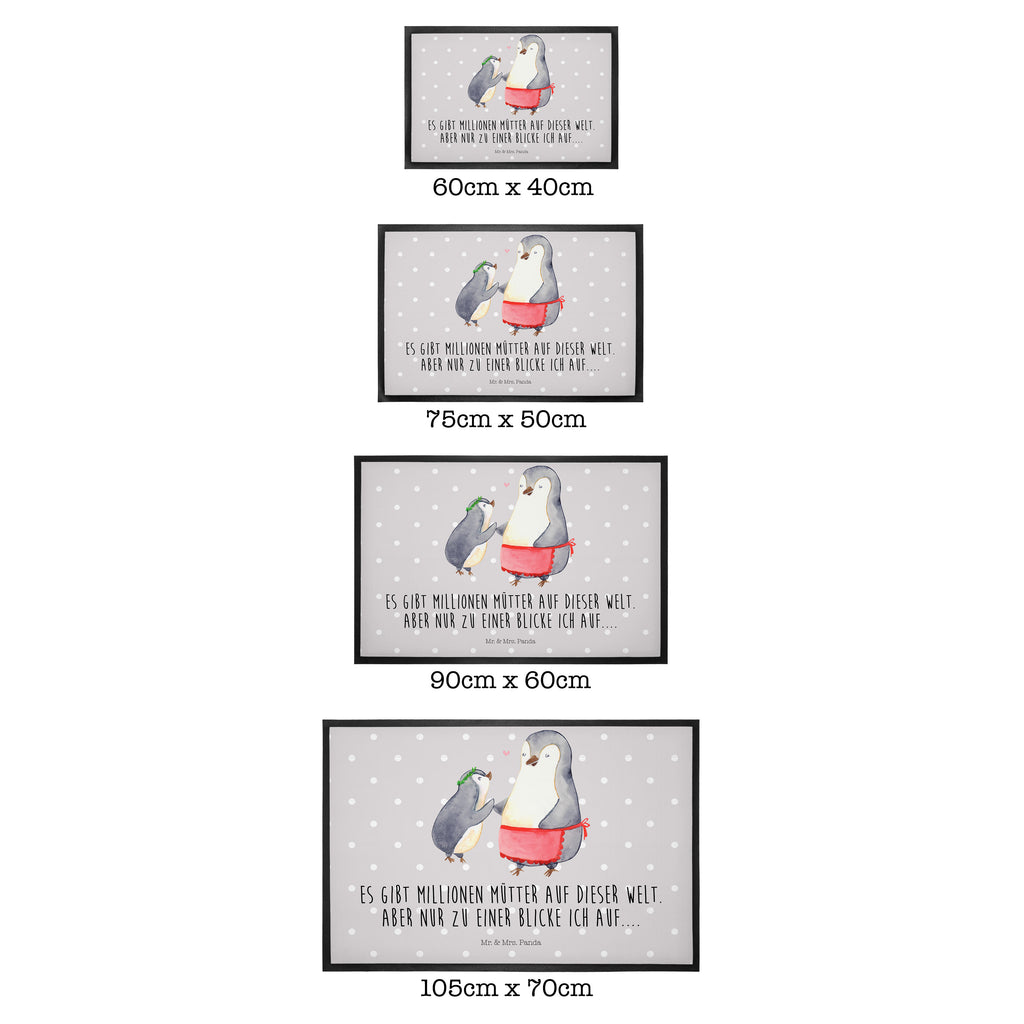 Fußmatte Pinguin mit Kind Geschenk, Muttertag, Mama, Mami, Mutti, Mutter, Geburststag Türvorleger, Schmutzmatte, Fußabtreter, Matte, Schmutzfänger, Fußabstreifer, Schmutzfangmatte, Türmatte, Motivfußmatte,  Haustürmatte, Vorleger  Familie, Vatertag, Muttertag, Bruder, Schwester, Mama, Papa, Oma, Opa