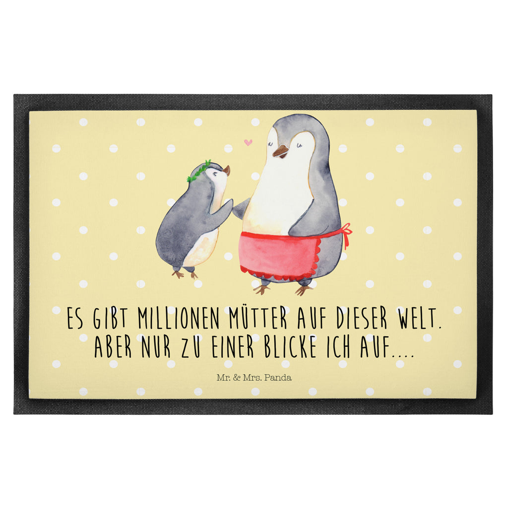 Fußmatte Pinguin mit Kind Geschenk, Muttertag, Mama, Mami, Mutti, Mutter, Geburststag Türvorleger, Schmutzmatte, Fußabtreter, Matte, Schmutzfänger, Fußabstreifer, Schmutzfangmatte, Türmatte, Motivfußmatte,  Haustürmatte, Vorleger  Familie, Vatertag, Muttertag, Bruder, Schwester, Mama, Papa, Oma, Opa