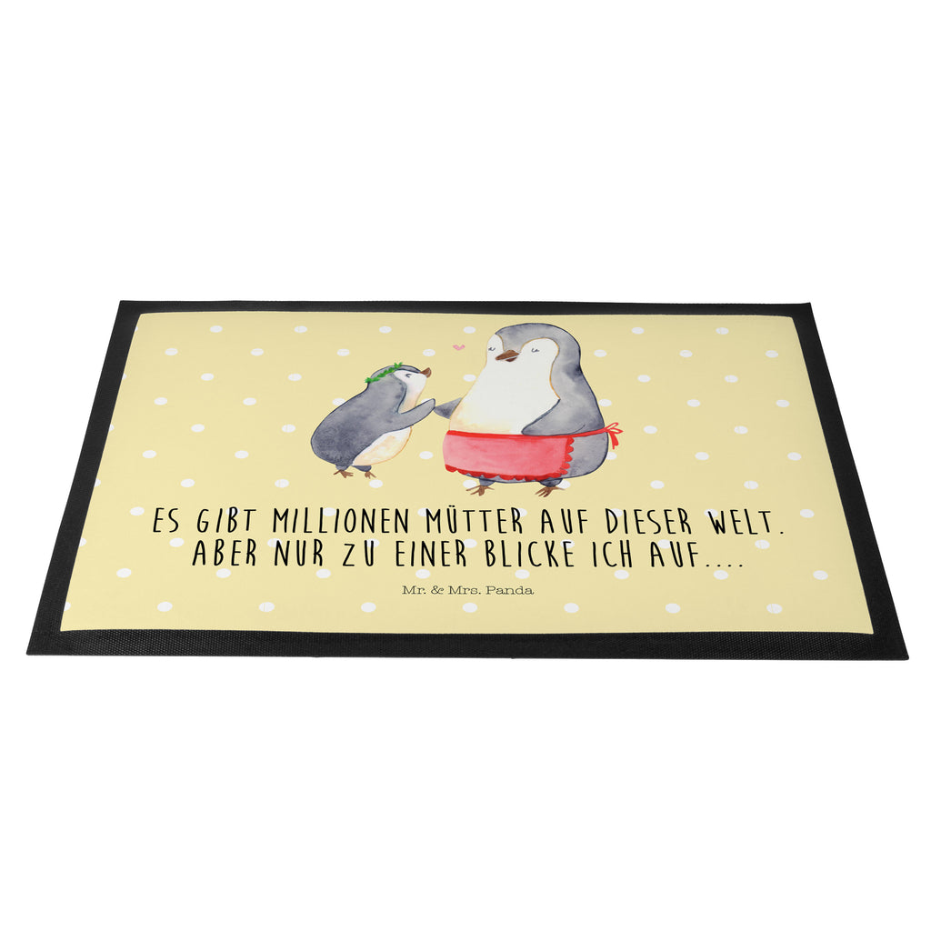 Fußmatte Pinguin mit Kind Geschenk, Muttertag, Mama, Mami, Mutti, Mutter, Geburststag Türvorleger, Schmutzmatte, Fußabtreter, Matte, Schmutzfänger, Fußabstreifer, Schmutzfangmatte, Türmatte, Motivfußmatte,  Haustürmatte, Vorleger  Familie, Vatertag, Muttertag, Bruder, Schwester, Mama, Papa, Oma, Opa