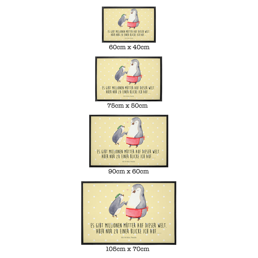 Fußmatte Pinguin mit Kind Geschenk, Muttertag, Mama, Mami, Mutti, Mutter, Geburststag Türvorleger, Schmutzmatte, Fußabtreter, Matte, Schmutzfänger, Fußabstreifer, Schmutzfangmatte, Türmatte, Motivfußmatte,  Haustürmatte, Vorleger  Familie, Vatertag, Muttertag, Bruder, Schwester, Mama, Papa, Oma, Opa